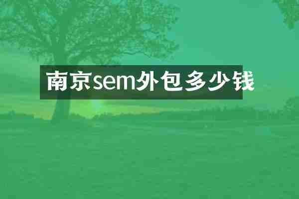 南京sem外包多少钱