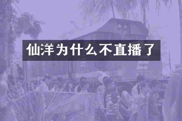 仙洋为什么不直播了