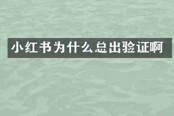 小红书为什么总出验证啊