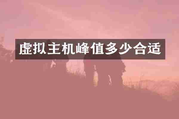 虚拟主机峰值多少合适