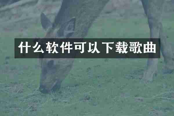 什么软件可以下载歌曲