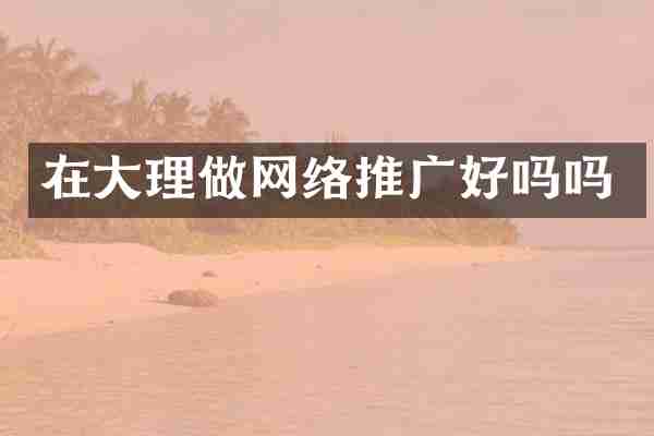 在大理做网络推广好吗吗