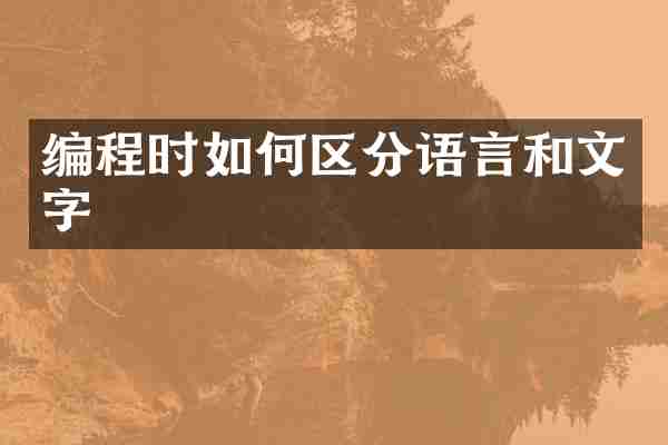 编程时如何区分语言和文字