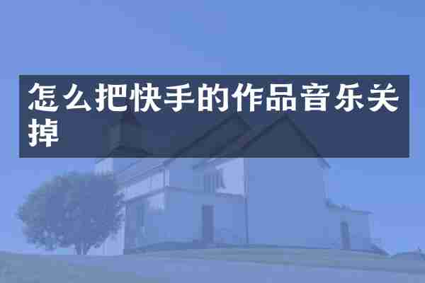 怎么把快手的作品音乐关掉