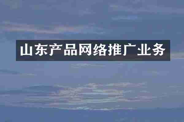 山东产品网络推广业务