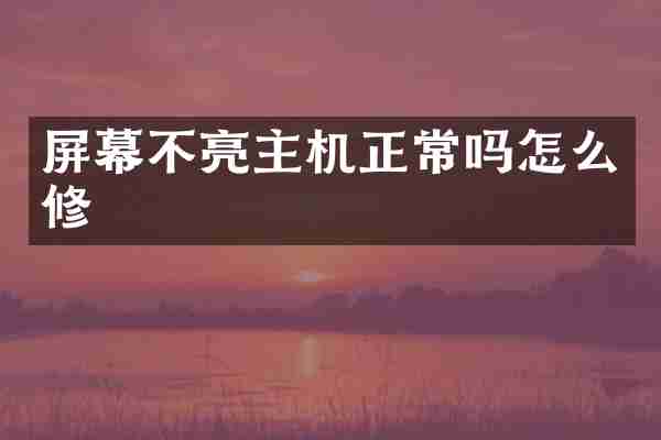 屏幕不亮主机正常吗怎么修
