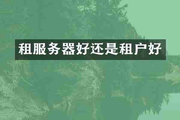 租服务器好还是租户好