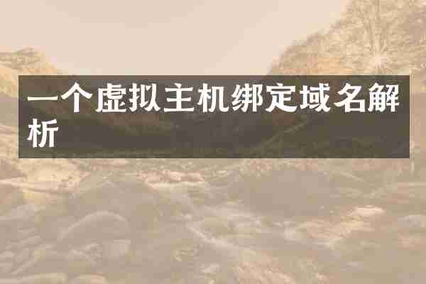 一个虚拟主机绑定域名解析