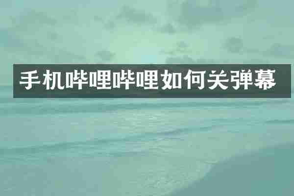手机哔哩哔哩如何关弹幕