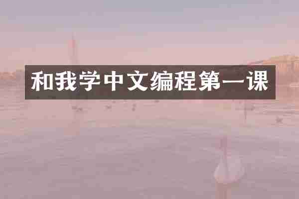 和我学中文编程第一课