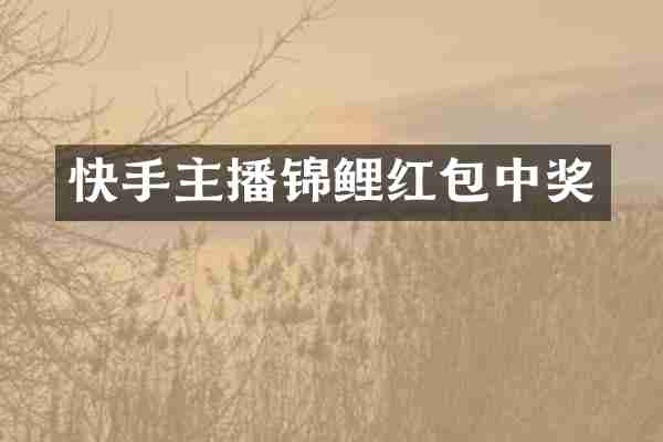 快手主播锦鲤红包中奖