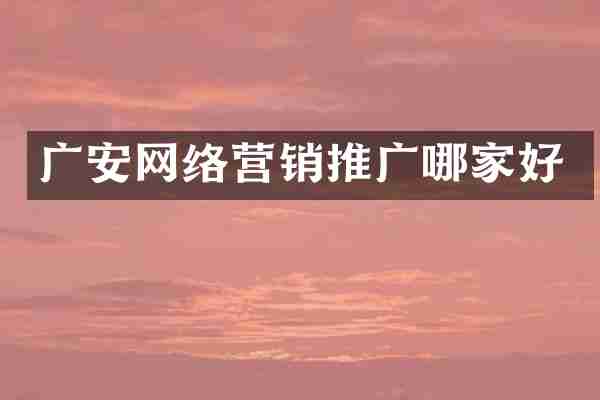 广安网络营销推广哪家好