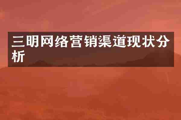 三明网络营销渠道现状分析