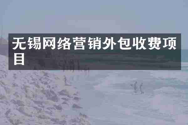 无锡网络营销外包收费项目