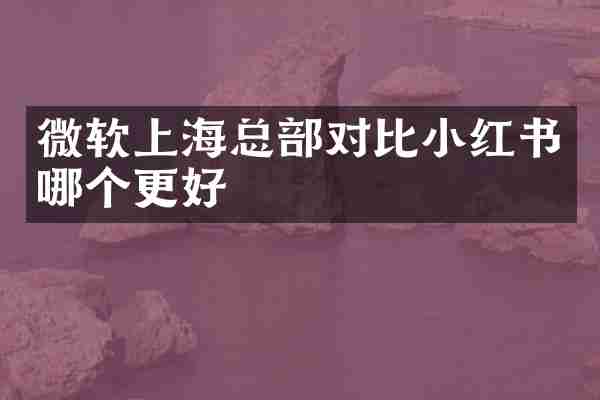 微软上海总部对比小红书哪个更好