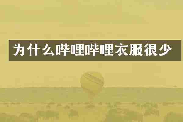 为什么哔哩哔哩衣服很少
