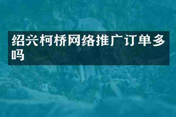 绍兴柯桥网络推广订单多吗