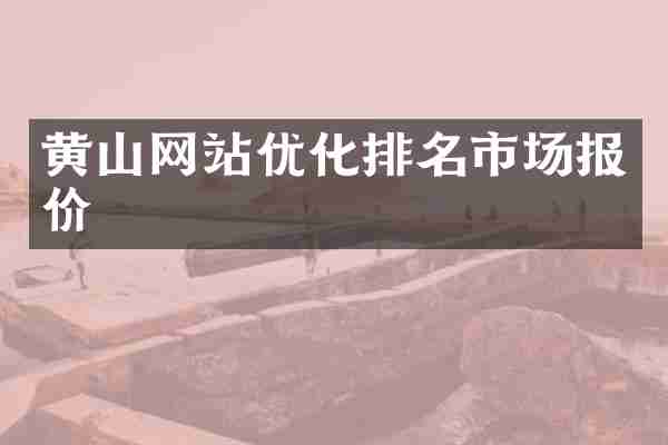 黄山网站优化排名市场报价