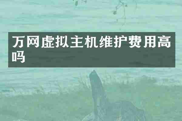 万网虚拟主机维护费用高吗