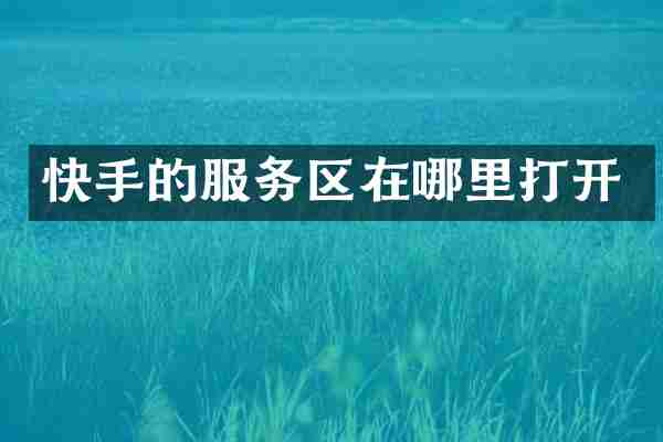 快手的服务区在哪里打开