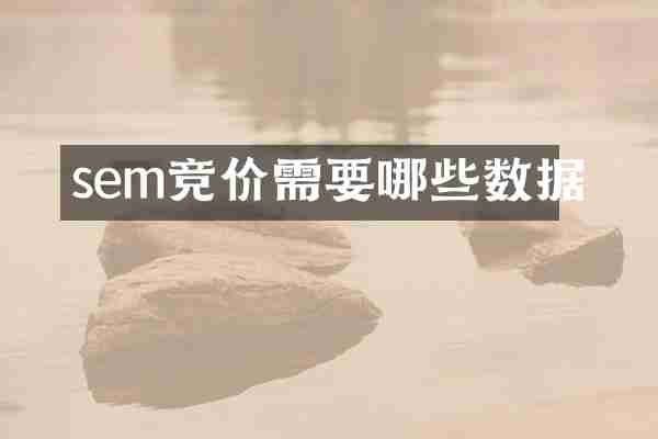 sem竞价需要哪些数据
