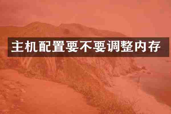 主机配置要不要调整内存
