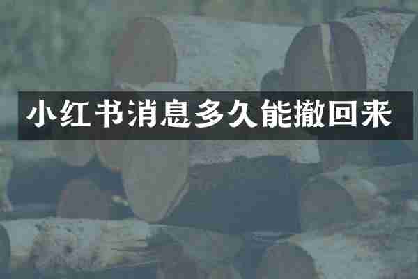 小红书消息多久能撤回来