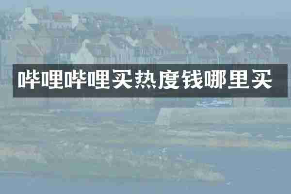 哔哩哔哩买热度钱哪里买