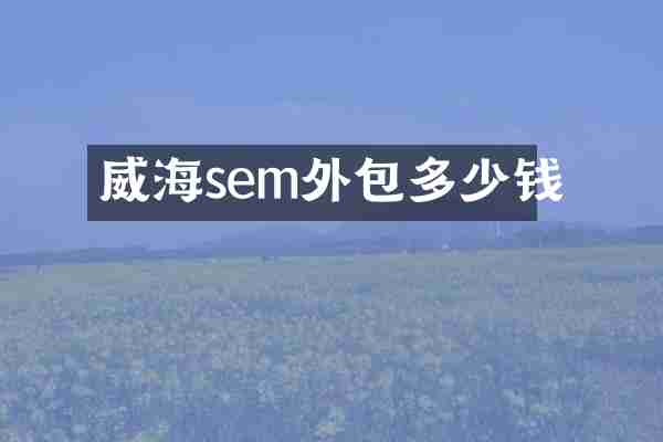 威海sem外包多少钱