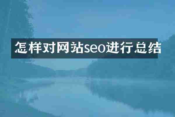 怎样对网站seo进行总结