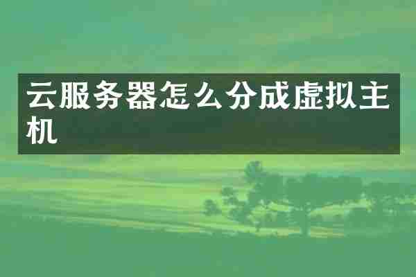 云服务器怎么分成虚拟主机