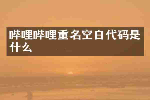 哔哩哔哩重名空白代码是什么