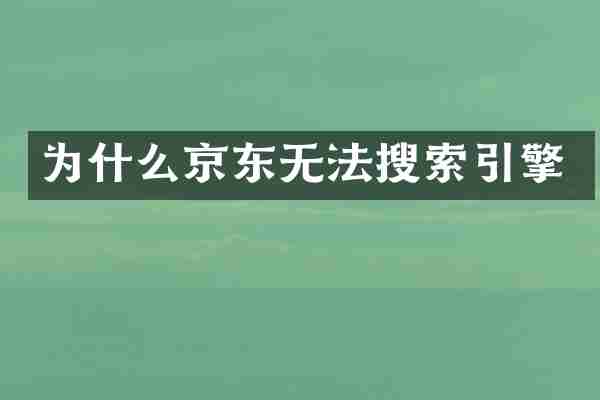 为什么京东无法搜索引擎