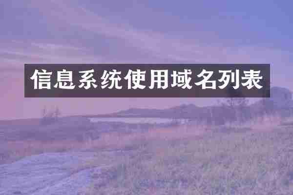 信息系统使用域名列表