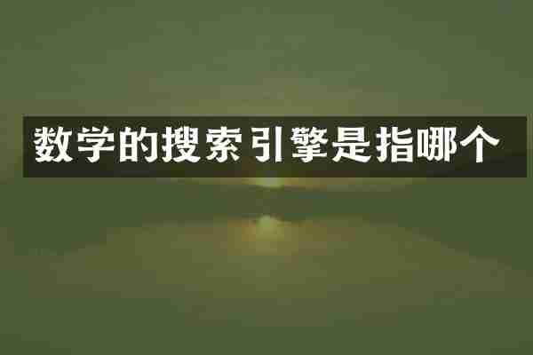 数学的搜索引擎是指哪个