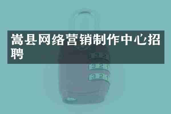 嵩县网络营销制作中心招聘