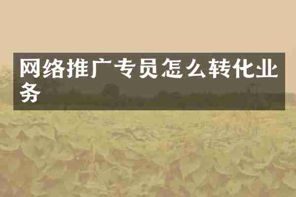 网络推广专员怎么转化业务