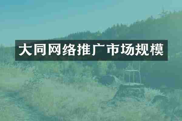 大同网络推广市场规模