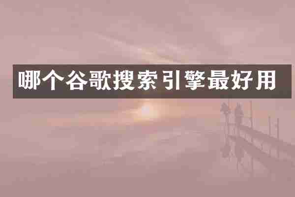 哪个谷歌搜索引擎最好用