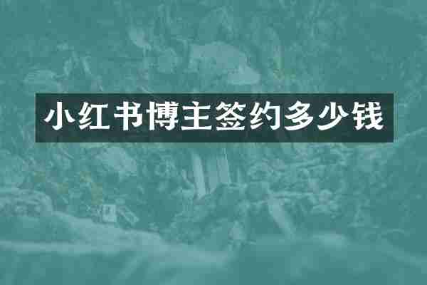 小红书博主签约多少钱