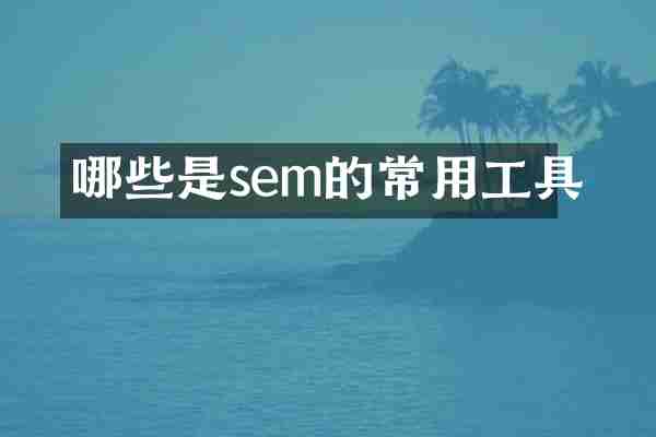 哪些是sem的常用工具