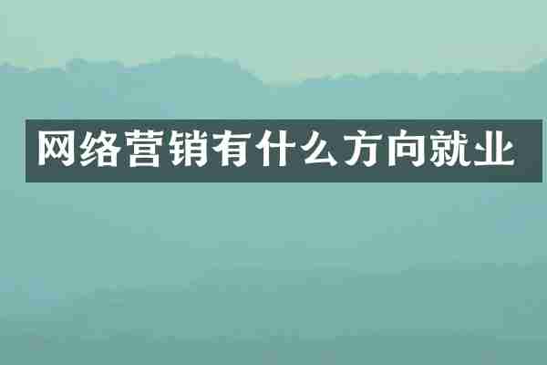 网络营销有什么方向就业
