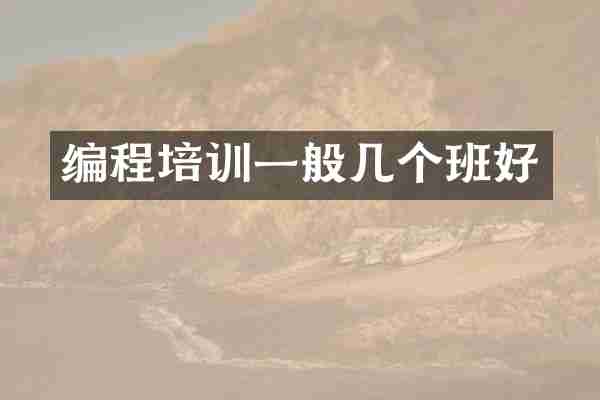 编程培训一般几个班好