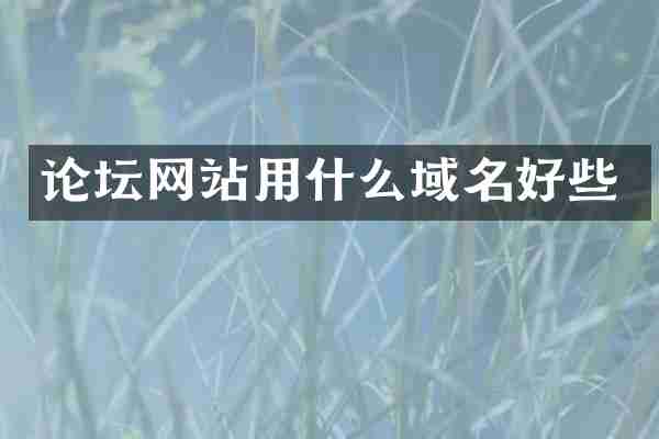 论坛网站用什么域名好些