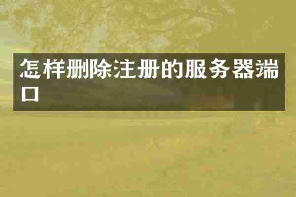 怎样删除注册的服务器端口