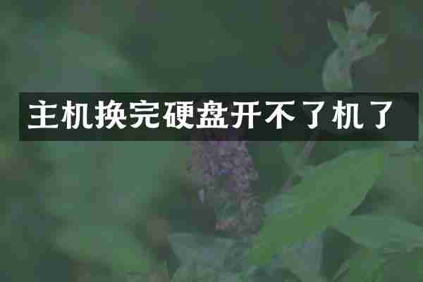 主机换完硬盘开不了机了