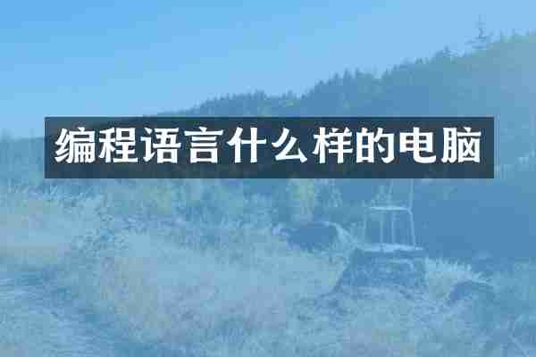编程语言什么样的电脑