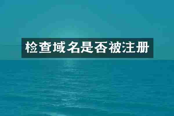 检查域名是否被注册