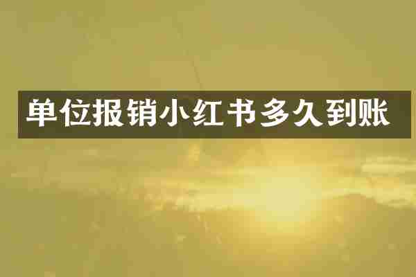 单位报销小红书多久到账