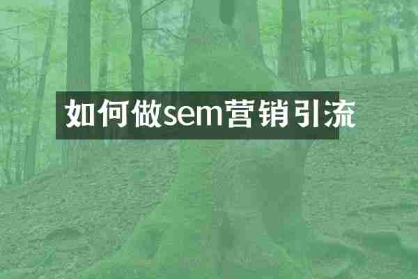 如何做sem营销引流